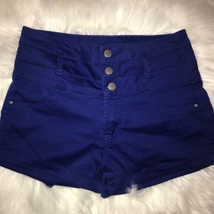 Blue High Waisted Shorts